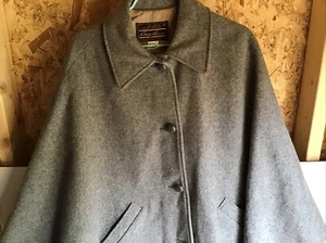 C.C. Filson Eddie Bauer Womens Vintage Cape Sz M Virgin Wool Gray - Picture 1 of 8