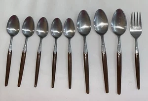 Stanley Roberts MCM International HOLIDAY Stainless Brown Fork Spoons Lot - Picture 1 of 15