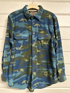 Outdoor Life Shacket Shirt Mens XL Green Blue Camouflage Heavy Flannel Fleeceš„ - Picture 1 of 17