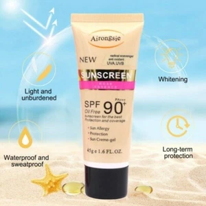 LSF 90 Sonnencreme aufhellende Sonnencreme Sonnencreme Gesicht Körper Hautschutz UV 45g - Bild 1 von 2
