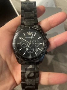 Emporio Armani Sportivo Quartz Black dial Black Steel Strap Watch Men AR11027 - Picture 1 of 9