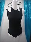 NWT Six Fifty Black Bodysuit Size S Ribbed Sleeveless Cold Shoulder Straps Snaps