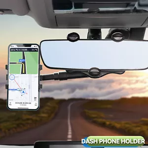 360° Rotation Car Phone Holder Rearview Mirror Mount For Mobile Phone GPS Truck. - Picture 1 of 8