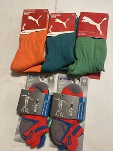 Jugend Sockenpaket, drei kniehohe Sport & sechs Knöchel gemischte Farben, passt Schuh 1-4 - Bild 1 von 14