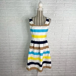 Vestido Nine West Multicolor a Rayas Calce y Acampanado con Bolsillos Talla 4 - Imagen 1 de 9