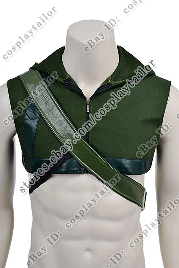 Flecha Verde Cosplay Oliver Queen Chaleco con Capucha con Carcaj Disfraz de Halloween Foto 1 de 3