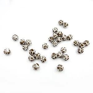 30Pcs Silicone Printed Beads Brown Cow Print Beads 12mm Animal Printed Beads ... - Picture 1 of 7