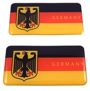 Germany German Deutschland flag domed decal 3D sticker emblem 2.6" setof 1 or 2 - Imagen 1 de 5