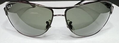 RAY-BAN RB3342 60[]12mm GUNMETAL FLEX HINGES POLARIZED GLASS WARRIOR SUNGLASSES - Image 1 of 4