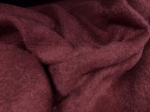 Wool Blend Heavyweight Bearskin Fur Fabric, Per Metre - Plain - Garnet Red - Picture 1 of 3