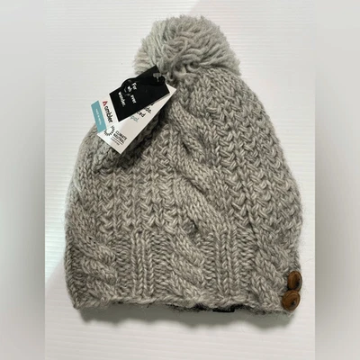 Ambler Eco Gorro Tejido Cable con Pompón Mujer OS NUEVO CON ETIQUETAS 100% Lana Foto 1 de 4