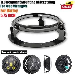 Für Harley Schwarz 5.75'' 5 3/4'' Haupt LED Scheinwerfer Montagering Halter Ring - Bild 1 von 9