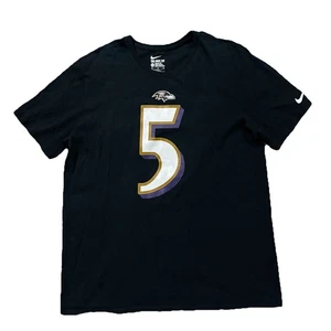Men's Baltimore Ravens Joe Flacco # 5 Nike Black T-Shirt Size XL - Picture 1 of 8