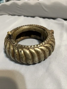Antique Brass Tribal Bracelet from India Dhokra Omani Al Jaber 19th Century - Picture 1 of 8