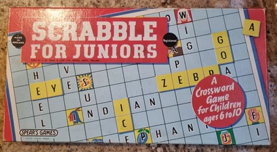 Scrabble For Juniors Spears Games Vintage 1959  2 Games In 1 Board Game - Image 1 of 3