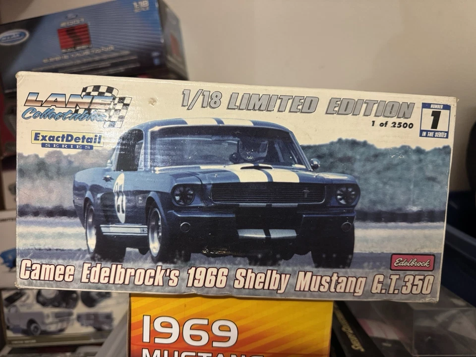 Exact Detail 1/18 Camee Edelbrock 1966 ford mustang shelby GT350 blue / wht  NIB - Image 1 of 1