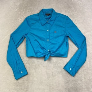 Polo Jeans Co Ralph Lauren Cropped Button-Down-Hemd mit Bindeband vorne - Medium - Bild 1 von 7