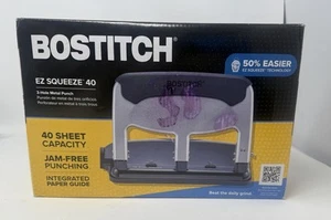 Bostitch Office EZ Squeeze Heavy Duty 3 Hole Punch, 40-Sheet Capacity - Picture 1 of 4