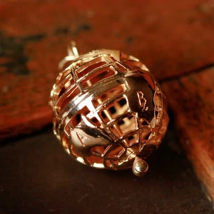 Colgante globo oro amarillo 9ct 1969 vintage usado oro 9ct unisex - Imagen 1 de 2