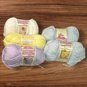 Lot of 7- Bernat Softee Baby Yarn- 4 Different Colors - ALL NEW - Picture 1 of 15