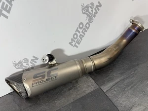 Triumph Street Triple 765 RS 2021 SC PROJECT S1 Titanium Exhaust DAMAGED Carbon - Picture 1 of 24