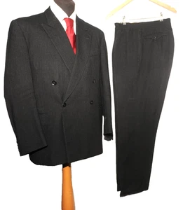 VINTAGE MASSGESCHNEIDERTER GOLDSTONE & SON ZWEIREIHIGER STREIFENANZUG 39" W 32" 1960er - Bild 1 von 22