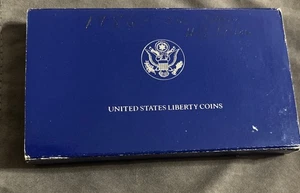 1986 S US Mint Statue Of Liberty 2 Coin Silver Proof Set Box & Paperwork - Picture 1 of 6
