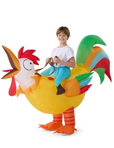 Kinder Huhn Aufblasbares Kostüm, Reiten auf einem Hahn Halloween Aufsitz Huhn... - Bild 1 von 6