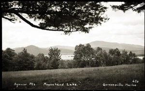 EARLY 1900s POSTCARD FILM NEGATIVE, "SQUAW MTS MOOSEHEAD LAKE, GREENVILL M #670" - Picture 1 of 1
