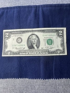 1976 Historic, Misaligned, miscut, Error, 2dollar Bill Circulated VF Condition - Picture 1 of 3