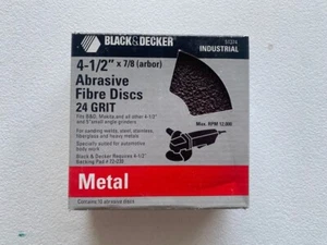 Black & Decker 4" x 5/8" 80 Grano Disco Abrasivo Paquete de 10 HECHO EN EE. UU. 51388 - Imagen 1 de 1
