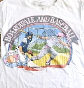 Vintage 80er Jahre Promenade und Baseball Florida Themenpark Kunst T-Shirt Large SS - Bild 1 von 13