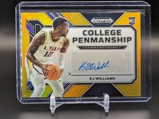 2022-23 Panini Prizm Draft Picks KJ Williams College Penmanship  Gold Rookie...