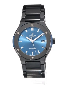 Hublot Classic Fusion 45mm Sunburst Blue Dial Titanium Ceramic 510.CM.7170.CM - Picture 1 of 24