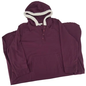 Dreams & Co. Burgunderrot Lounge Midikleid mit Kapuze Größe 1X 22/24 Kunstfellbesatz kuschelig - Bild 1 von 11