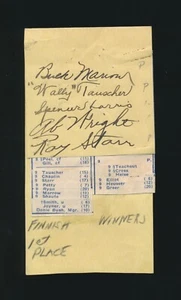 RAY STARR (d.1963), BUCK MARROW, WALT TAUSCHER (1933 Millers) -AUTOGRAPH CUT - Picture 1 of 2