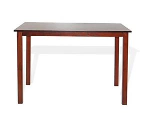 Rectangular Wooden Dining Kitchen Table, Traditional Modern Design, Medium Brown - Picture 1 of 9