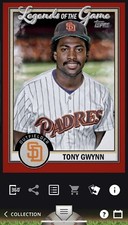 TONY GWYNN-SERIES 1 LEGENDS OF THE GAME RED SUPER RARE BASE-TOPPS BUNT DIGITAL