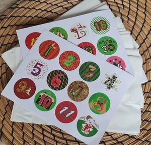 Adventskalender SET selber basteln 24 Tüten + Aufkleber - Bild 1 von 2