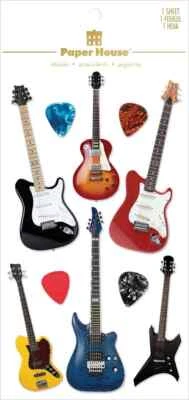 PAPER HOUSE PRODUCTIONS Crafts 3D Layered Stickers PH Electric Guitars Picks Various Shapes Sizes Colors