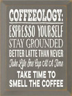 Coffeeology Wood Sign Old Red