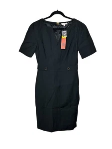 New Tory Burch Lydia black midi dress 10 retail $350 - Picture 1 of 6