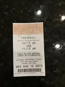 DISNEYLAND SPLASH MOUNTAIN FASTPASS PASO RÁPIDO TIPO 3 (RETEMATIZADO) - Imagen 1 de 2