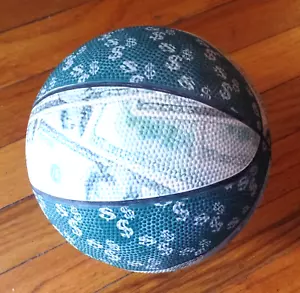 Vintage BEST EQUIPMENT Small Bouncing Basketball with Dollar Signs - Picture 1 of 5