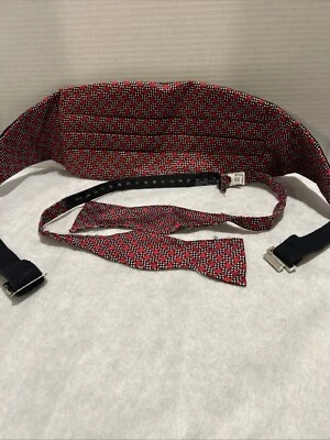 Conjunto de pajarita roja negra talla única adulto Adjustolox 100 % seda gala Año Nuevo Foto 1 de 4