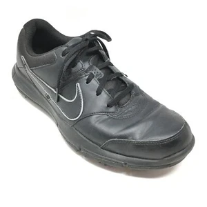 Men's Nike Durasport 4 Golf Shoes Sneakers Size 9 M Black Leather Softspikes AC6 - Picture 1 of 10