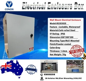 Carbon Steel 1.2mm  300 x 300 x 200 mm Electrical Enclosure Box IP66 Wall Mount - Bild 1 von 10