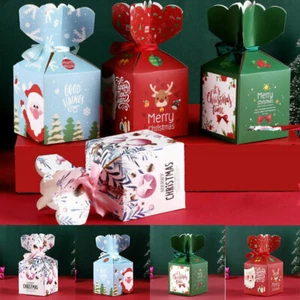2024 NEW Christmas Party Paper Apple Favour Candy Sweets Gift Boxes 8 Designs - Picture 1 of 14