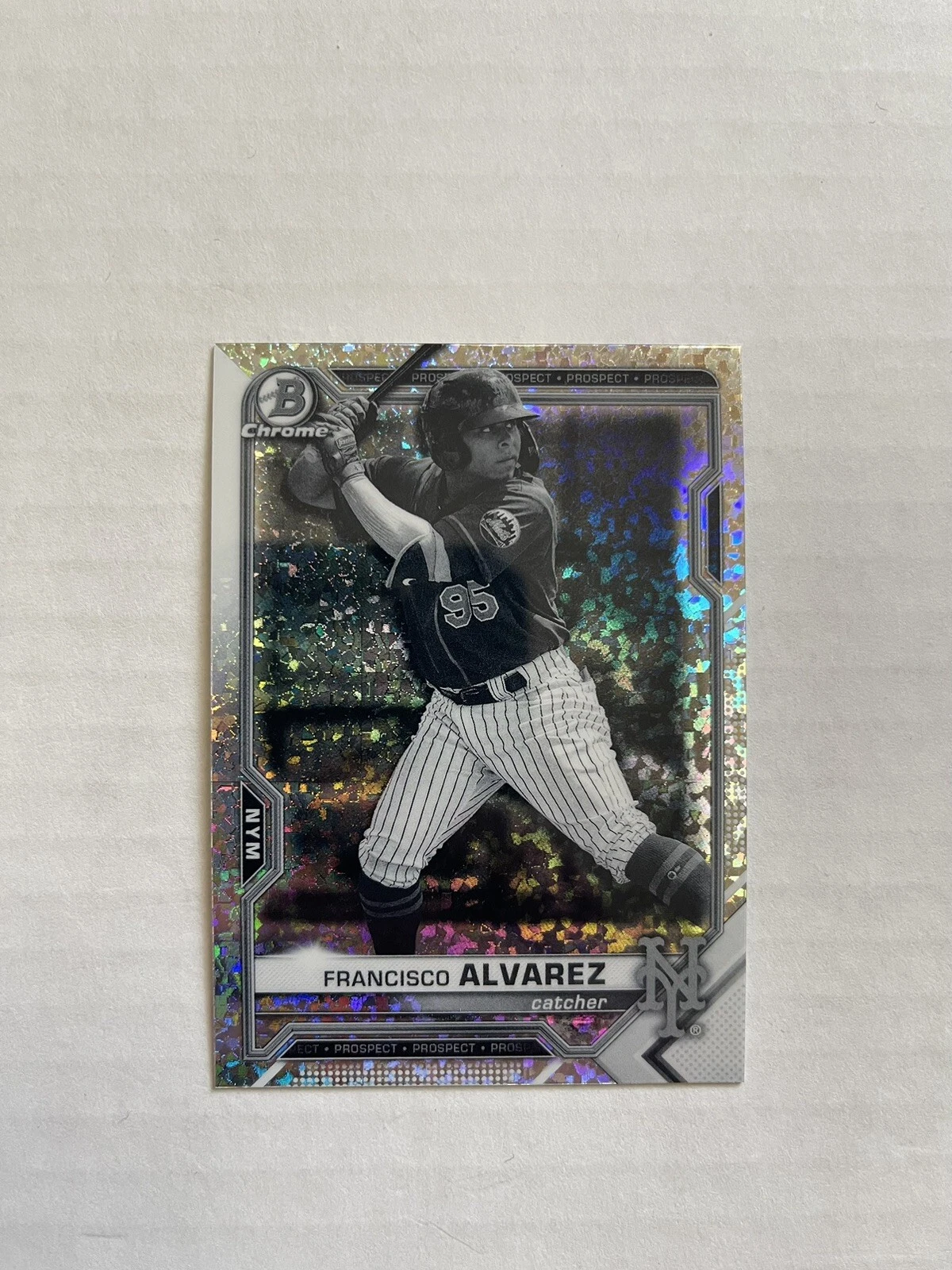2021 Bowman Chrome Francisco Alvarez Black & White Diamond Refractor BCP-209