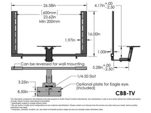 Kit de montaje CBB-TV soporte de cámara para muebles audiovisuales - 26 a 80 pulgadas Pantallas - Imagen 1 de 8